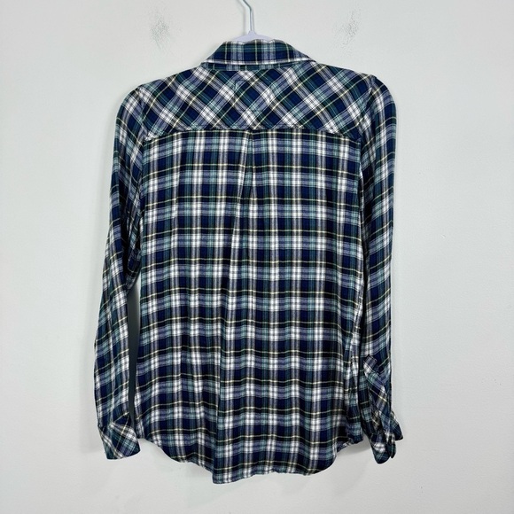 Rails Hunter Plaid Button Front Shirt Blue Green Soft Rayon Size XS - Picture 3 of 10